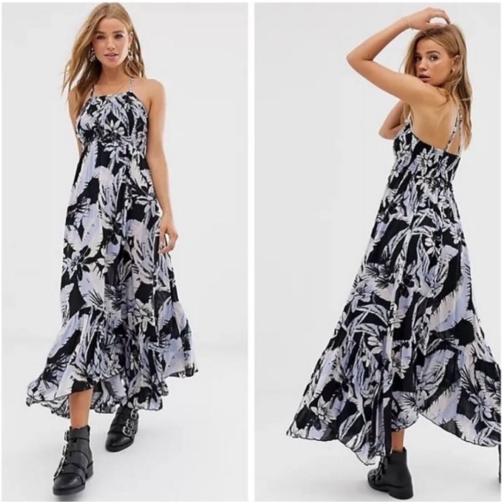 Free People Heat Wave Printed Maxi Dress Size XS $108 Tropical Flowy